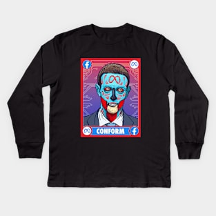 ZUCKERBERG - CONFORM AND CONSUME Kids Long Sleeve T-Shirt